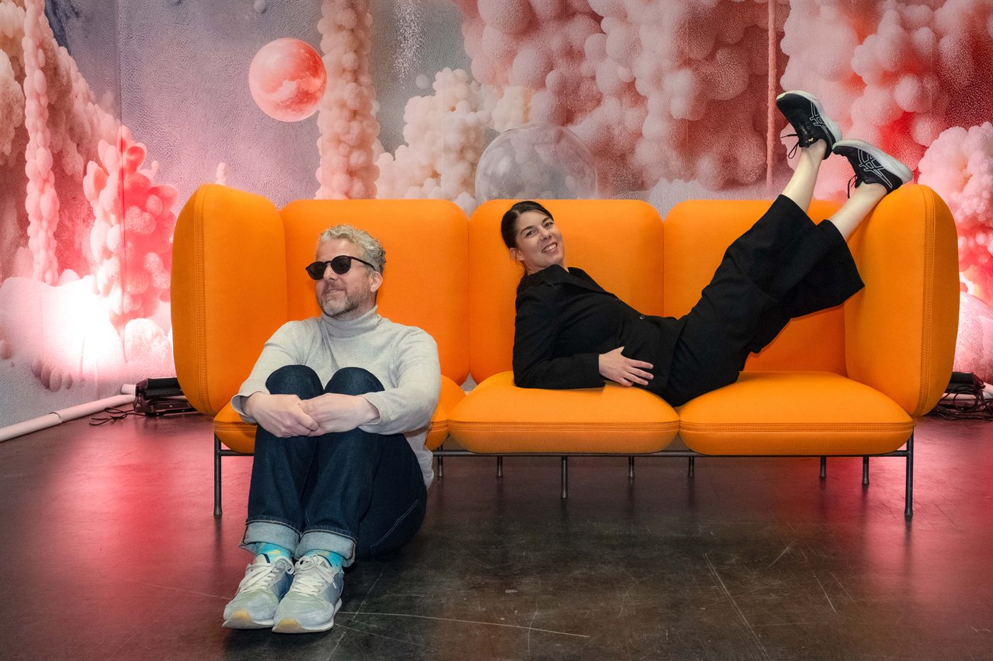 Dávid Szauder and Eszter at the Berlin Design Week installation