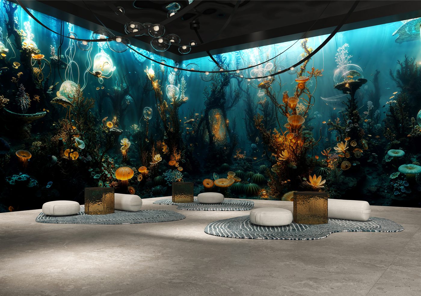 Hydrosphere wallpaper — immersive underwater scene with jellyfish and coral