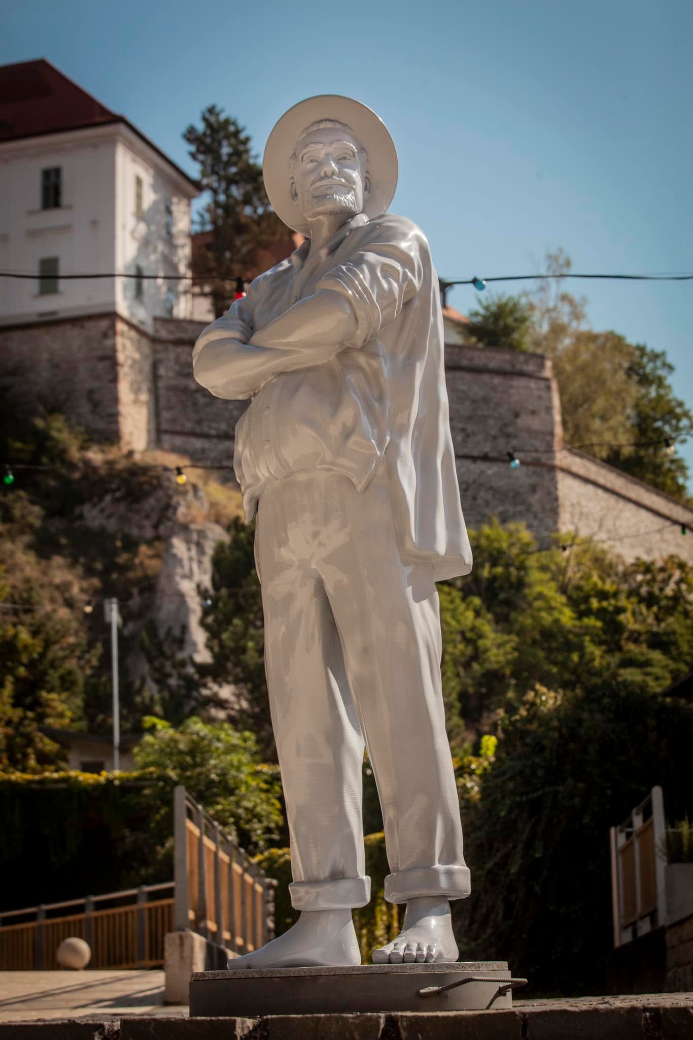 Detail of a 3D-printed commemorative sculpture