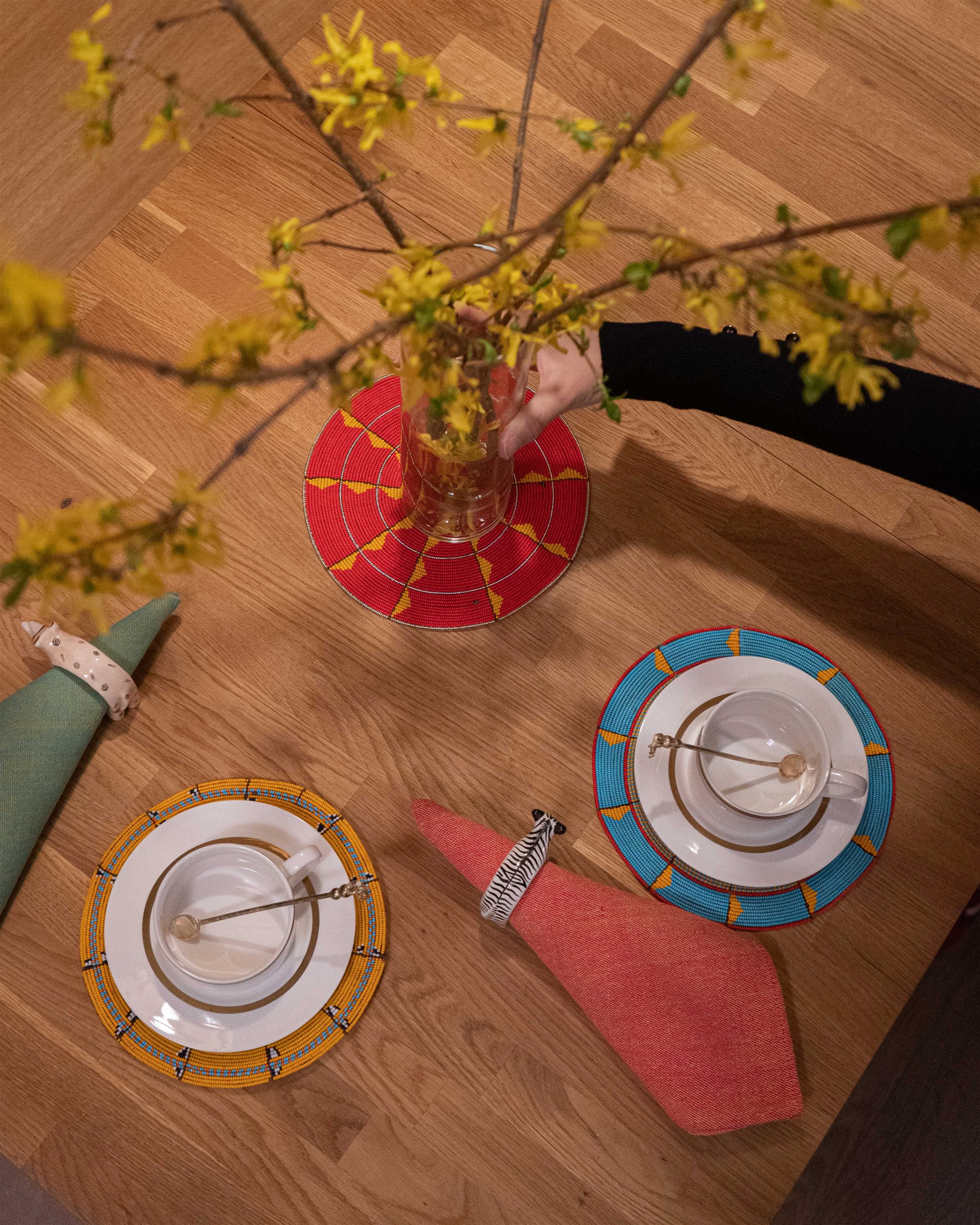 Detail of the photographer's living room with travel objects